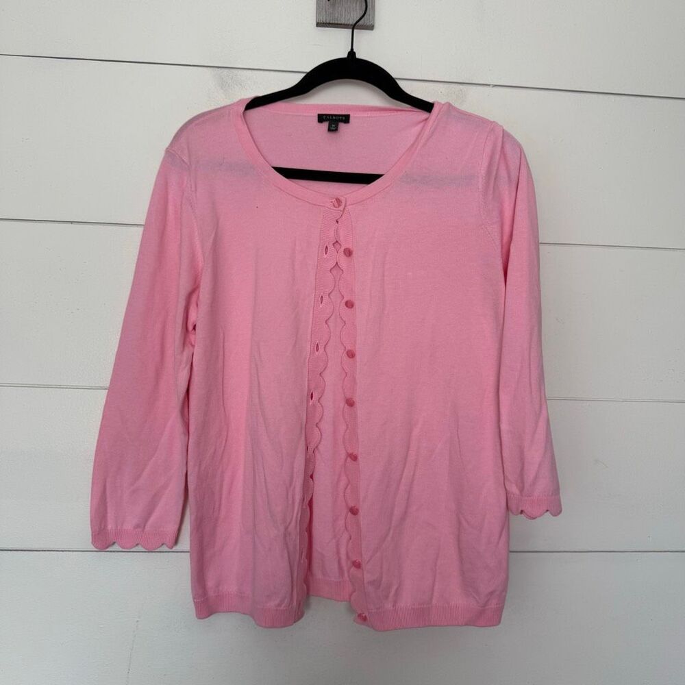 Talbots Women’s Medium Pink Button Up Cardigan Sweater